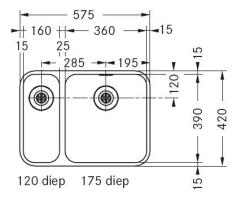 Franke Largo νεροχύτης υποκατασκευής LAX 160 BR 122.0257.094