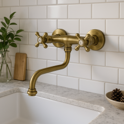 PB Νοσταλγική βρύση κουζίνας Classic C επιτοίχια βρύση Μπρονζέ 10.2722