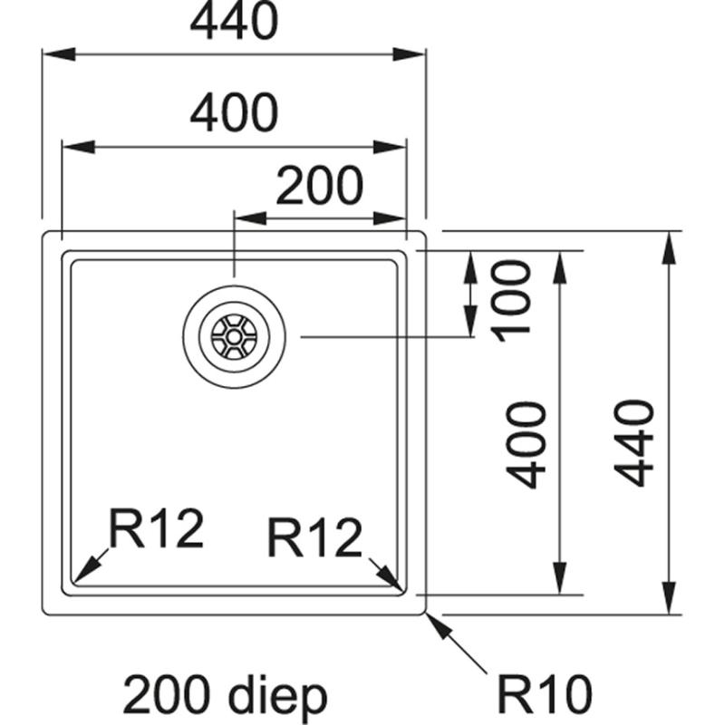 Φράνκε Bolero Plus R12 BXX 210-40 ανοξείδωτος νεροχύτης επίπεδης ενσωμάτωσης 40x40cm 127.0576.359