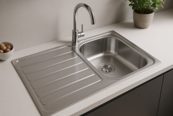 Φράνκε Spark SKX 611 ανοξείδωτος νεροχύτης επιφανειακής τοποθέτησης με αποστράγγιση 86x50cm 101.0315.545