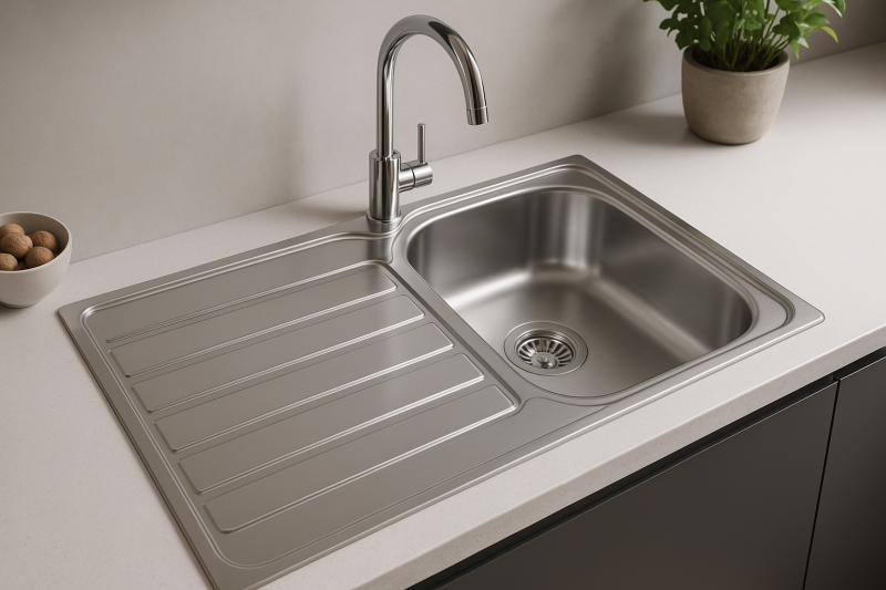 Φράνκε Spark SKX 611 ανοξείδωτος νεροχύτης επιφανειακής τοποθέτησης με αποστράγγιση 86x50cm 101.0315.545