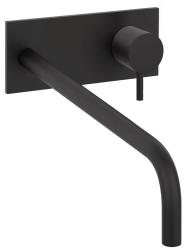 Waterevolution Flow εντοιχισμένη μπαταρία νιπτήρα με κάλυμμα, μαύρο ματ, με ρουξούνι 25cm T1161BPR-25