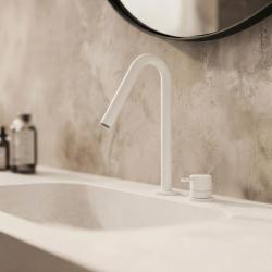 Waterevolution Flow 2-όπαλλος βρύση νιπτήρα ματ λευκό με μικρό V 120mm έξοδο T1121VBR