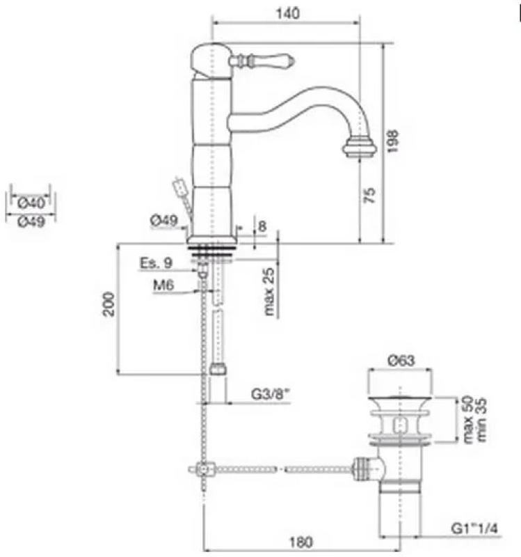 PB Classic κλασική μπαταρία νιπτήρα pilar ανοξείδωτο ατσάλι 1208592582