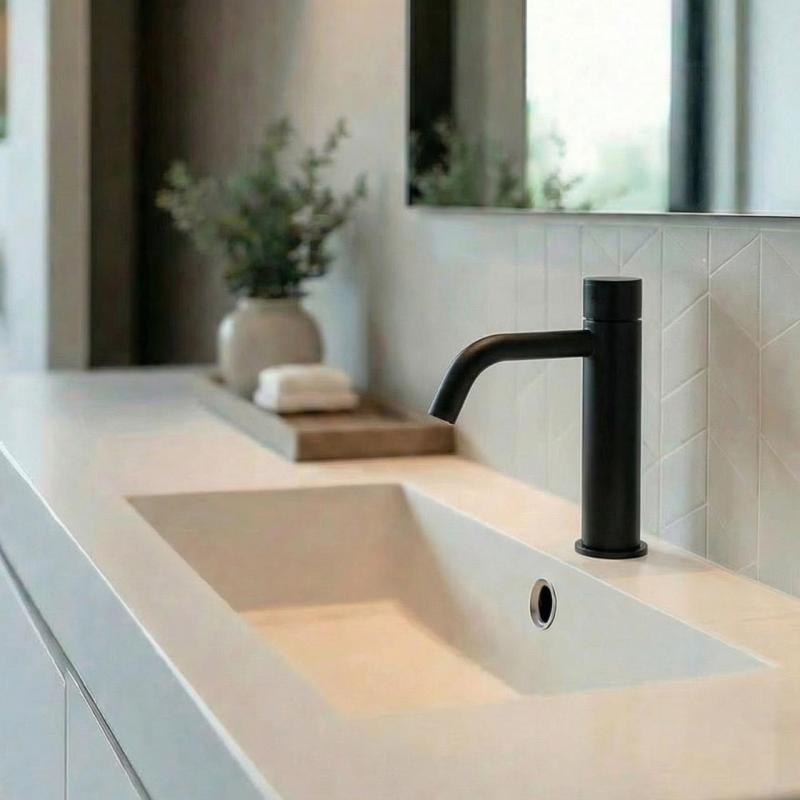 WaterEvolution Flow Αυτόματη Βρύση Νιπτήρα σε μαύρο ματ T110TPPR