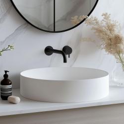 Waterevolution Flow ενσωματωμένη βρύση νιπτήρα μαύρη ματ με έξοδο 15cm T116BPR-15