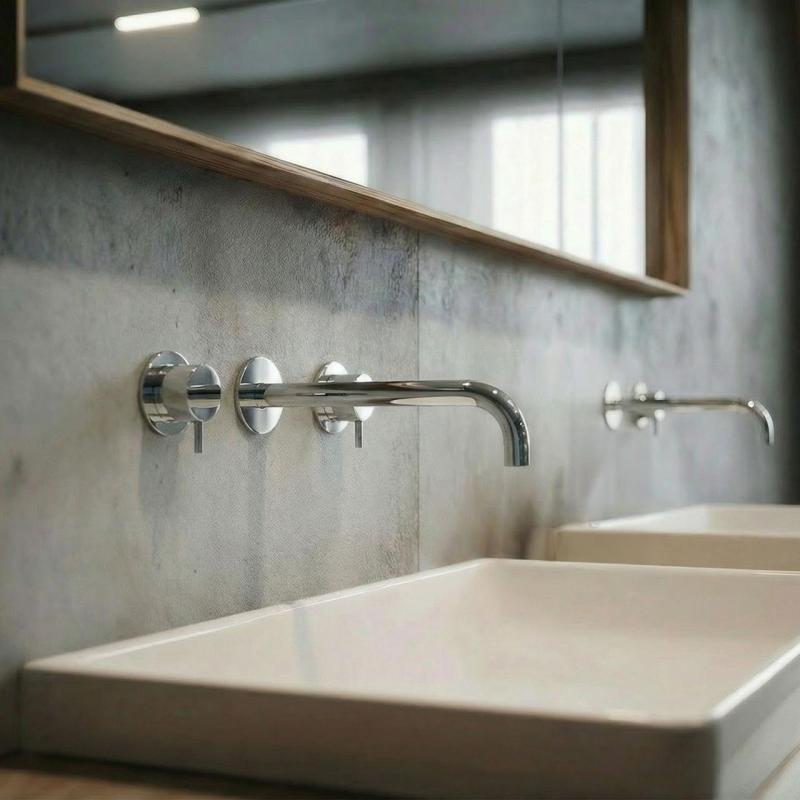 Waterevolution Flow 3-οπών Εντοιχισμένη Βρύση Νιπτήρα Χρώμιο με έξοδο 21 cm T1163F01-21