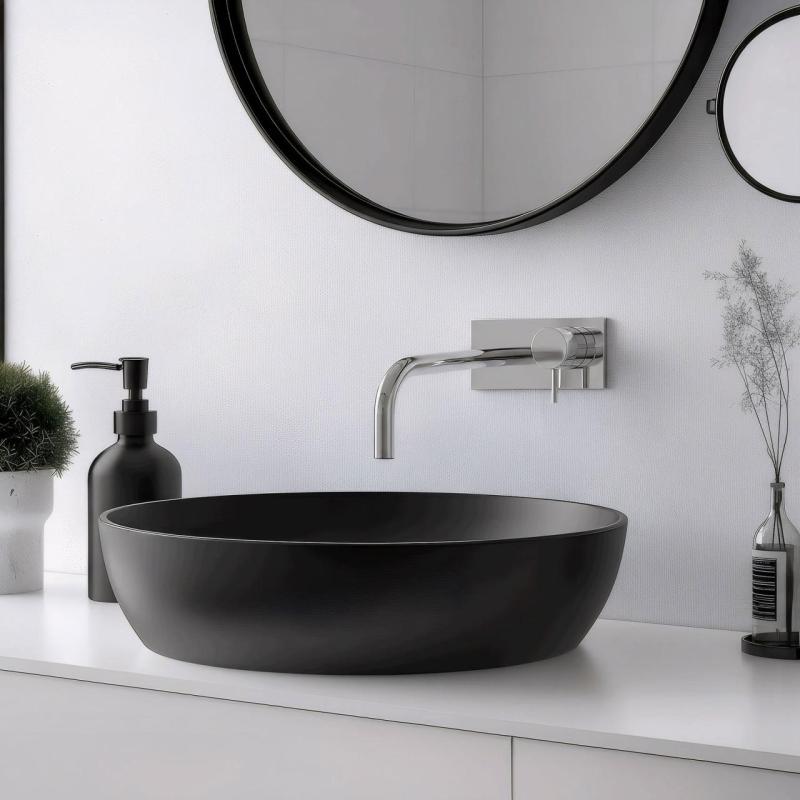 Waterevolution Flow ενσωματωμένη βρύση νιπτήρα με κάλυμμα χρωμίου με έξοδο 15cm T1161B01-15