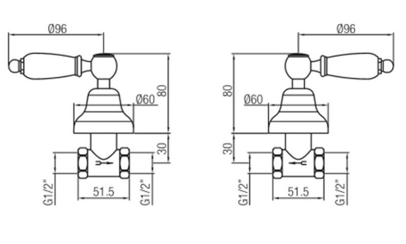 PB κλασικό σετ ντους με εντοιχισμένη μπαταρία και λευκές λαβές Μπρούτζος 1208854572