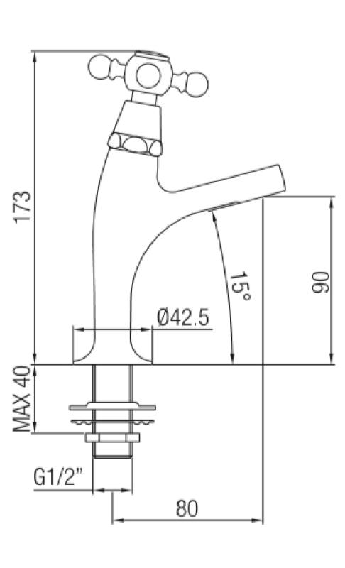 PB κλασική βρύση με αστέρι για κρύο νερό μικρό μοντέλο ανοξείδωτο ατσάλι 1208855702