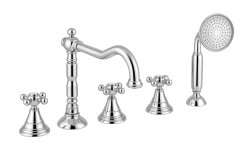 PB κλασική βρύση μπάνιου 5 οπών με κουμπιά χρωμίου 1208855772