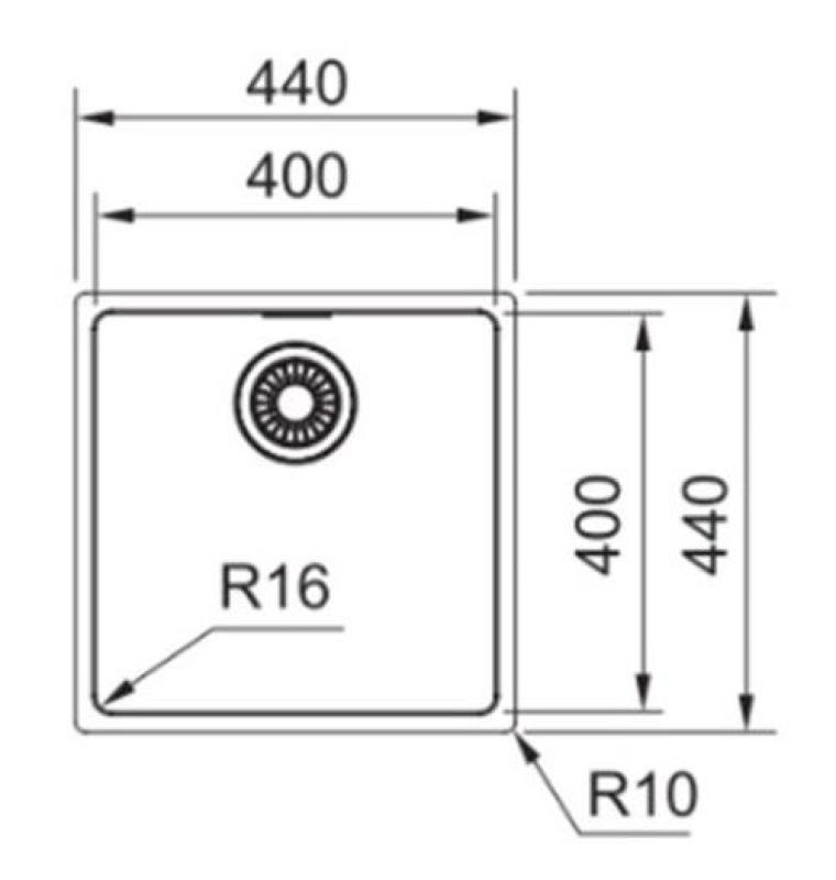 Franke Maris MRX 210.40 ανοξείδωτος νεροχύτης 40x40 επίπεδη ενσωμάτωση 127.0527.749