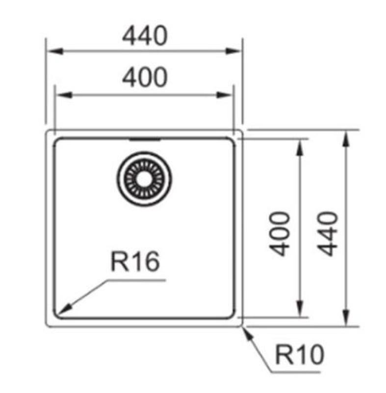 Φράνκε Maris MRX 110.40 ανοξείδωτος νεροχύτης υποκατασκευής 40x40 1220527791