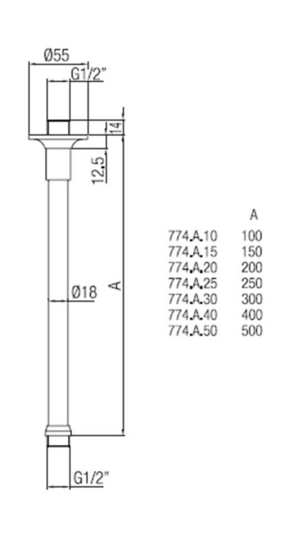 PB κλασικός βραχίονας οροφής ντους μπρούτζινος 30εκ 1208898952
