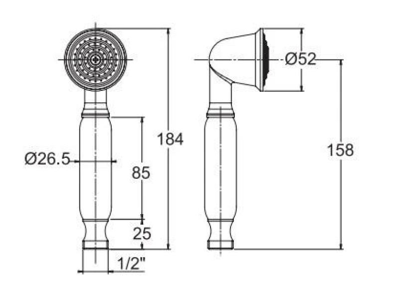 PB κλασικό τηλέφωνο ντους με λευκή λαβή χρώμιο 1208916142