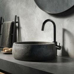 WaterEvolution Flow μπαταρία νιπτήρα ψηλό μοντέλο μαύρο ματ T1121FUPR