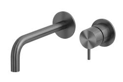 Waterevolution Flow Εντοιχισμένη βρύση νιπτήρα PVD Gun Metal με έξοδο 15 cm T116BME-15