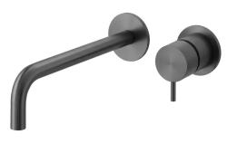 Waterevolution Flow Εντοιχισμένη βρύση νιπτήρα PVD Gun Metal με έξοδο 21 cm T116BGME-21