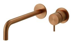 Waterevolution Flow Εντοιχισμένη βρύση νιπτήρα PVD βουρτσισμένο χαλκό με έξοδο 21 cm T116BCPE-21