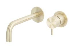 Waterevolution Flow Εντοιχισμένη βρύση νιπτήρα PVD λευκό χρυσό με έξοδο 15 cm T116BWGE-15