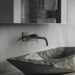 Waterevolution Flow ενσωματωμένη βρύση νιπτήρα με κάλυμμα PVD Gun Metal με έξοδο 25cm T1161GME-25