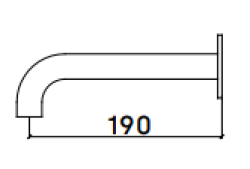 Water Evolution Flow μπανιέρα στόμιο χρώμιο T16711901 μήκος ρουξουνιού 19cm
