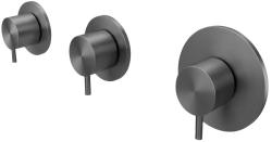 Waterrevolution Flow εντοιχισμένος θερμοστάτης ντους με 2 διακόπτες διακοπής gun metal 1208948847