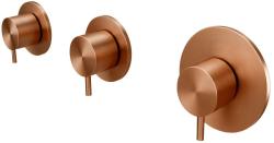 Waterevolution Flow ενσωματωμένος θερμοστάτης ντους με 2 βρύσες PVD βουρτσισμένο χαλκό