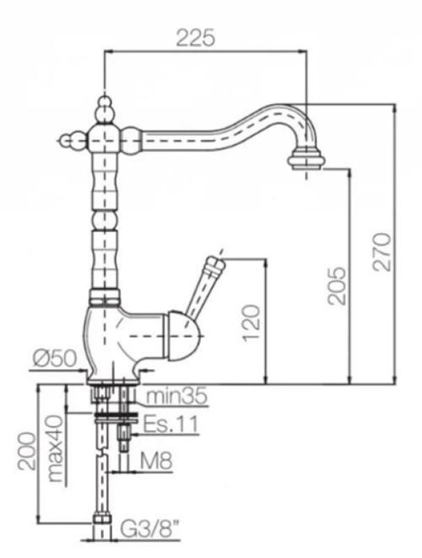 PB νοσταλγική μπαταρία κουζίνας μονού μοχλού με λευκή λαβή ανοξείδωτο ατσάλι 1208952878