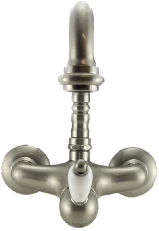 PB νοσταλγική επιτοίχια μπαταρία μονού μοχλού με λευκή λαβή από ανοξείδωτο χάλυβα.