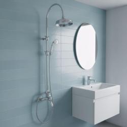 PB Νοσταλγικό σετ μίκτη ντους με κεφαλή βροχής χρώμιο