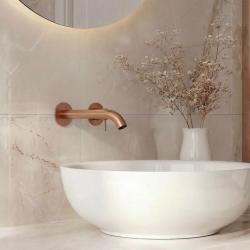 SB Round εντοιχισμένη μπαταρία νιπτήρα βουρτσισμένο χαλκό PVD 162mm