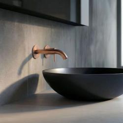 SB Round 316 εντοιχιζόμενη βρύση νιπτήρα Ανοξείδωτο Χάλκινο PVD 132mm