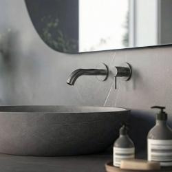 SB Round 316 εντοιχισμένη μπαταρία νιπτήρα Gun Metal PVD 102mm