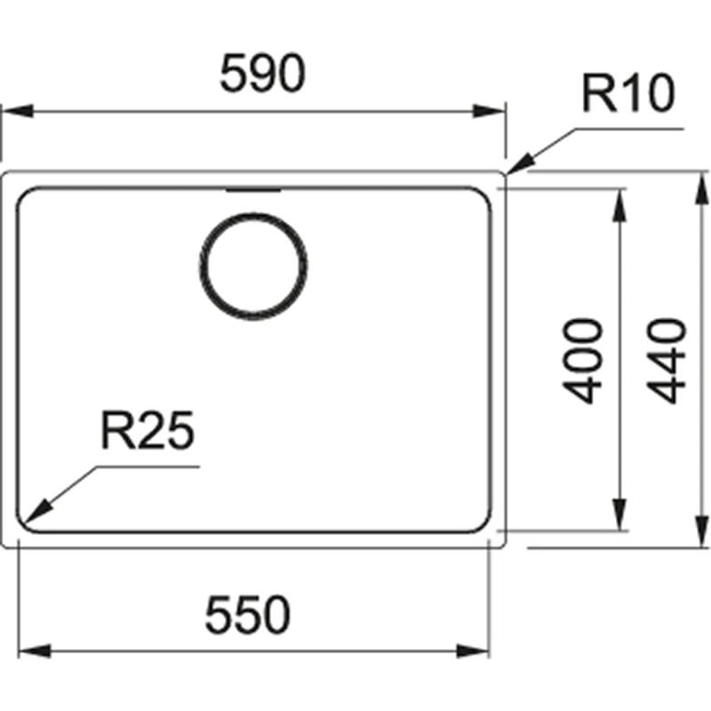 Φράνκε Μύθος MYX 110.55 ανοξείδωτος νεροχύτης 55x40εκ υποκατασκευή 122.0638.200