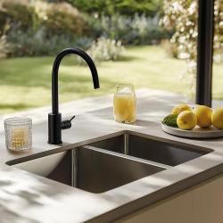 Φράνκε Μύθος MYX 160.34.16 BL ενάμιση ανοξείδωτος νιπτήρας υποκατασκευής 34+16cm 122.0638.273