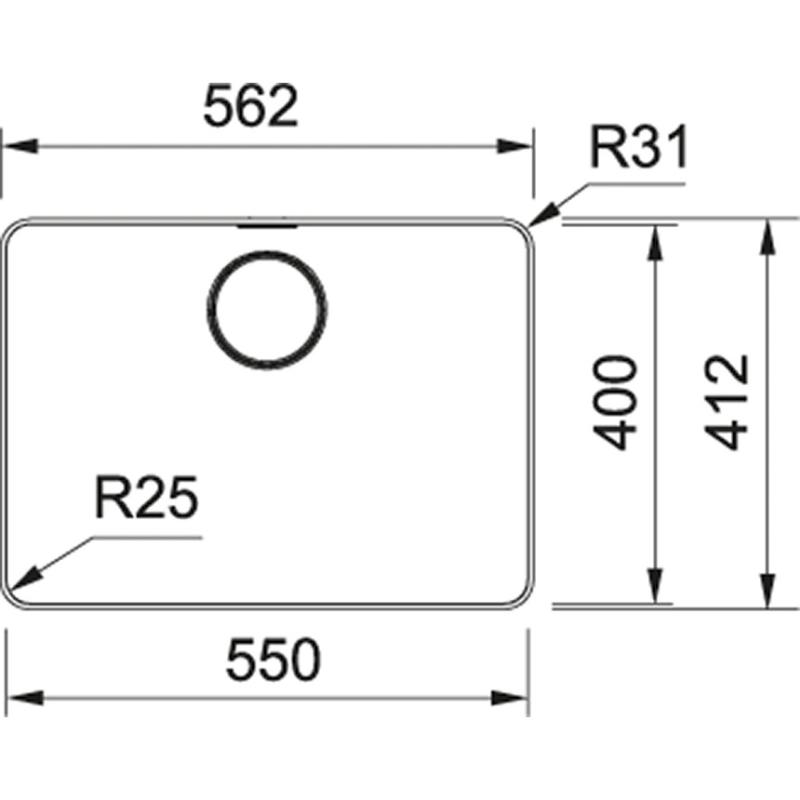Φράνκε Mύθος MYX 210.55 ανοξείδωτος νεροχύτης 55x40cm επίπεδη κατασκευή 127.0638.277