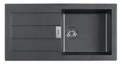 Franke Sirius 2 S2D 611 πλαστικός νεροχύτης με στάντ αποστράγγισης μαύρος επιφάνειας 100x50 143.0634.480