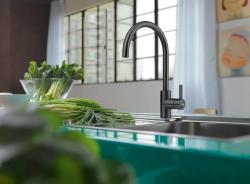 Φράνκε Κουζινοβρύση Eos Neo περιστρεφόμενη έξοδος βουρτσισμένο μαύρο 115.0613.590