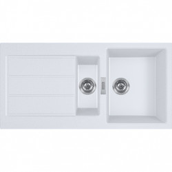 Franke Sirius 2 S2D 651 πλαστικό 1,5 πλυντήριο με λευκή σταγόνα επιφάνειας οικοδομής 100x50 143.0634.555