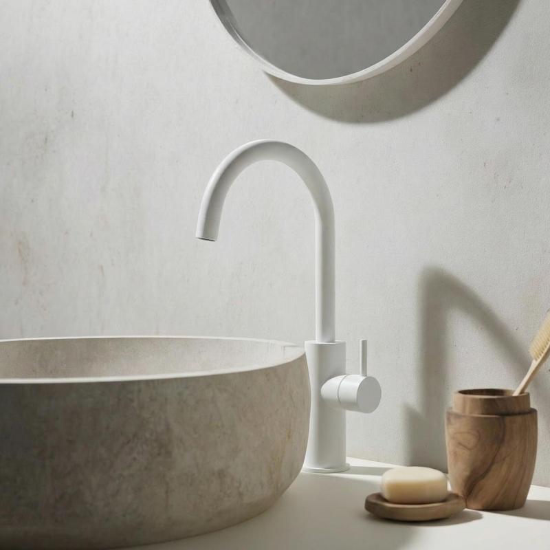 Waterevolution Flow νιπτήρας υψηλού μοντέλου ματ λευκό T1121FUBR