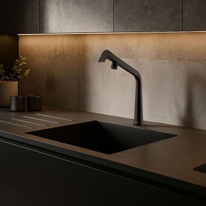 Φράνκε Icon Βρύση Κουζίνας μαύρο ματ με περιστρεφόμενο στόμιο 115.0625.187