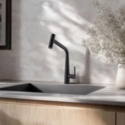 Φράνκε Icon Μπαταρία κουζίνας ματ μαύρο με επεκτάσιμο στόμιο 115.0625.190