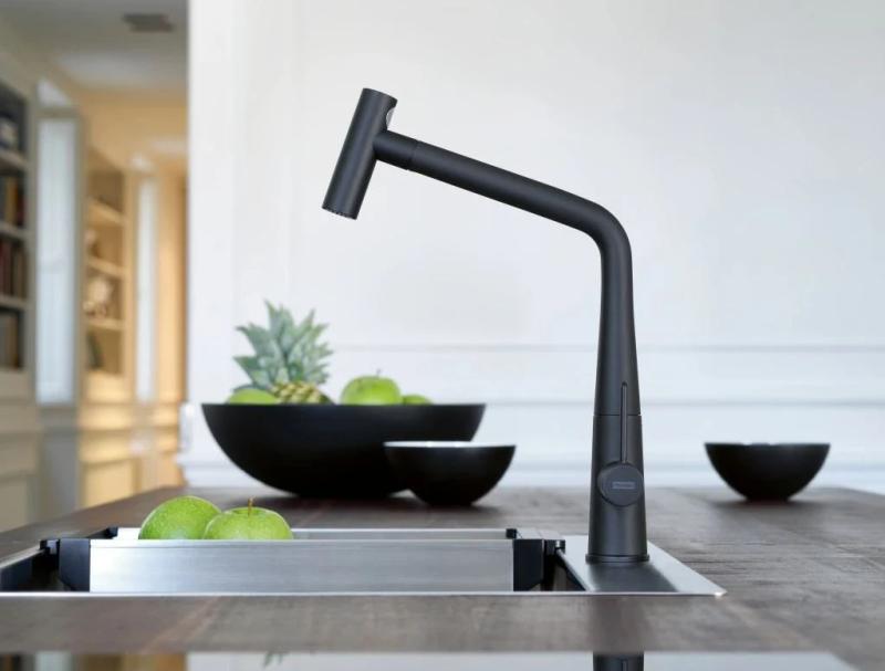 Φράνκε Icon Μπαταρία κουζίνας ματ μαύρο με επεκτάσιμο στόμιο 115.0625.190