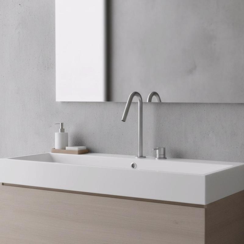 Waterevolution Flow 2-τρύπες νεροχύτης από ανοξείδωτο χάλυβα με υψηλή V 120mm εκροή T1122VIE