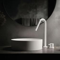 Waterevolution Flow 2-τρύπα νιπτήρα λευκό με υψηλό V 120mm εκροή T1122VBR