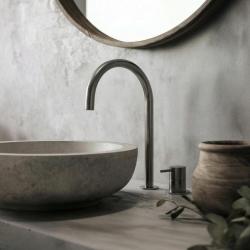 Waterevolution Flow Μονόκλινη βρύση νιπτήρα PVD Gun Metal με υψηλή U 200mm έξοδο T1122UGME