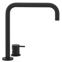 Waterevolution Flow 2-οπών μπαταρία νιπτήρα με ψηλή καμπύλη 222 μαύρο ματ T122HPR