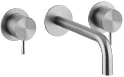 Waterevolution Flow 3-οπτική ενσωματωμένη βρύση νιπτήρα, πλήρως από ανοξείδωτο ατσάλι, με έξοδο 10 cm T1163FIE-10