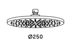Η μετάφραση van de tekst is: Waterevolution Flow κεφαλή ντους 250mm PVD Βουρτσισμένο Χαλκό T164325CPE